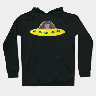 Cat UFO Space Alien merch Hoodie